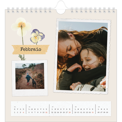 Calendari quadrati — Scrapbooking vintage [Febbraio]