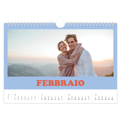 Calendario fotografico A4 — Cornici retrò [Febbraio]