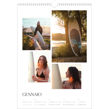 Calendario personalizzato A3 — Tramonti e surf