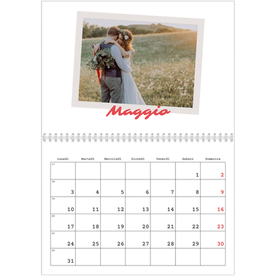 Calendario A4 Doppio — Firmato in cremisi [Maggio]