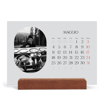 Calendario con supporto in legno orizzontale  — La strada aperta [copertina]