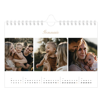 Calendario Fotografico A5 Orizzontale — Scatole con strisce fotografiche