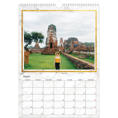 Calendario A3 verticale — Albero fotografico d'oro [copertina]