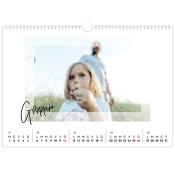 Calendario Fotografico A3 Orizzontale — Cornice trasparente
