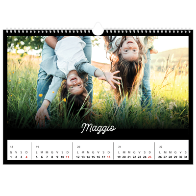 Calendario A3 orizzontale  — Minimale nero [copertina]