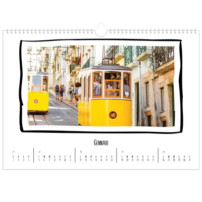 Calendario A3 orizzontale  — Istantanee da album [Gennaio]