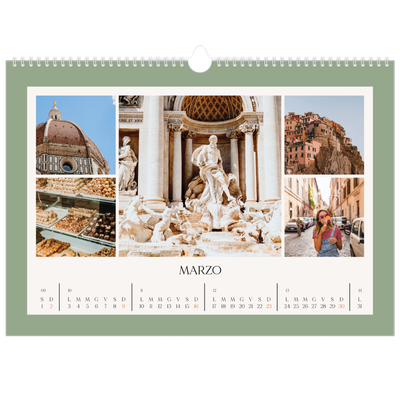 Calendario A3 orizzontale  — Colori classici [Marzo]