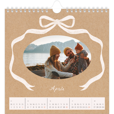 Calendari quadrati — Kraft e fiocco [Aprile]