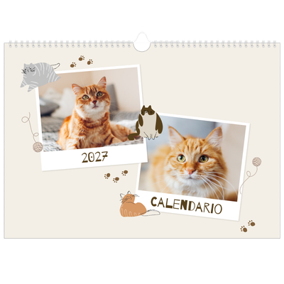 Calendario A3 orizzontale  — Gattino giocherellone [copertina]