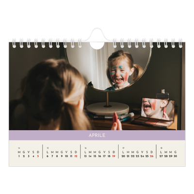 Calendario fotografico A5 — Capitoli pastello [Aprile]