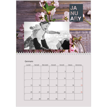 Calendario A4 Doppio — Data a blocchi