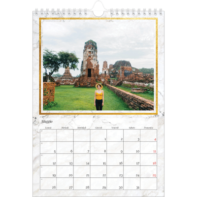 Calendario personalizzato A4 — Albero fotografico d'oro [copertina]