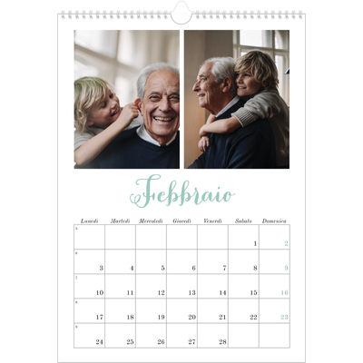Calendario A3 verticale — Ciao mondo [Febbraio]