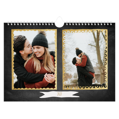 Calendario fotografico A4 — Cornici dorate [copertina]