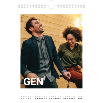 Calendario personalizzato A4 — Mese in grande