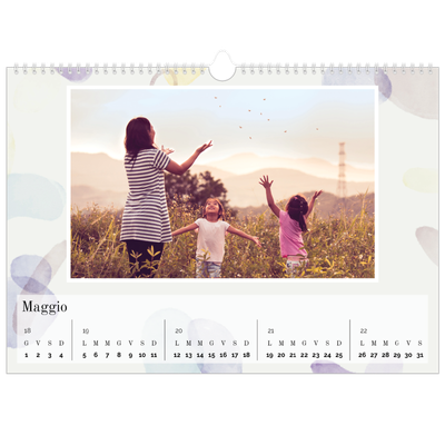 Calendario A3 orizzontale  — Punti ad acquerello [copertina]