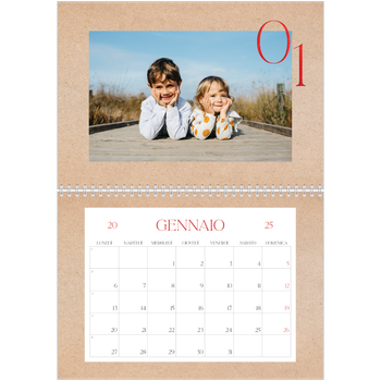 Calendario A4 Doppio — Esplosioni di rosso