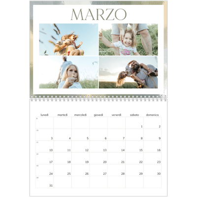 Calendario A4 Doppio — Effetto pennello [Marzo]