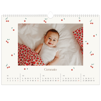 Calendario A3 orizzontale  — Ciliegie [Gennaio]