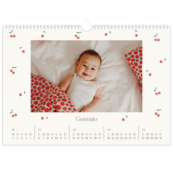 Calendario Fotografico A3 Orizzontale — Ciliegie