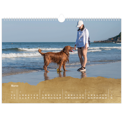 Calendario A3 orizzontale  — Classic Gold [Marzo]