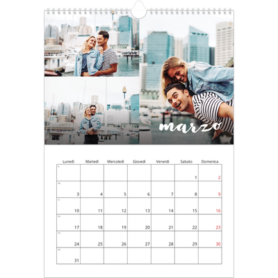 Calendario A3 verticale — Scrittura semplice [Marzo]