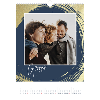 Calendario personalizzato A3 — Sfondi spazzolati d'oro