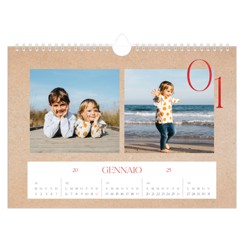 Calendario Fotografico A4 Orizzontale — Esplosioni di rosso