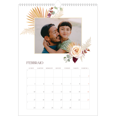 Calendario A3 verticale — Boho [Febbraio]