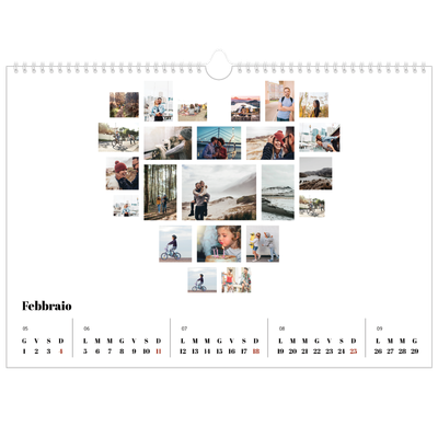Calendario A3 orizzontale  — Forme di collage [Febbraio]