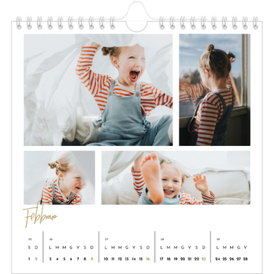 Calendari quadrati — Testo scarabocchiato [Febbraio]