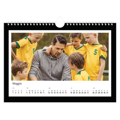 Calendario fotografico A4 — Cornice monocromatica [copertina]