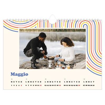 Calendario fotografico A4 — Strisce retro [copertina]
