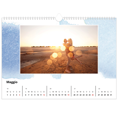 Calendario A3 orizzontale  — Sfondi ad acquerello [copertina]
