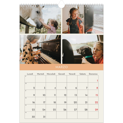 Calendario A3 verticale — Capitoli pastello [Marzo]