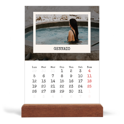 Calendario con supporto in legno verticale  — La selezione ritratti [Gennaio]