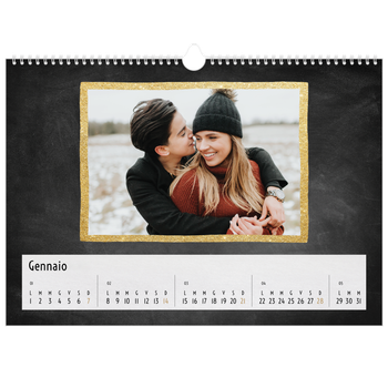 Calendario Fotografico A3 Orizzontale — Cornici dorate