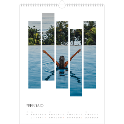 Calendario A3 verticale — Mosaici di viaggio [Febbraio]