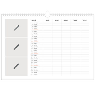 Calendario fotografico A3 — Disegna il tuo prodotto - Famiglia di 5 [copertina]