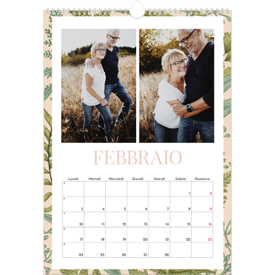 Calendario A3 verticale — Carta da parati floreale [Febbraio]