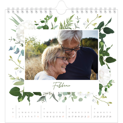 Calendari quadrati — Fiori tradizionali [Febbraio]