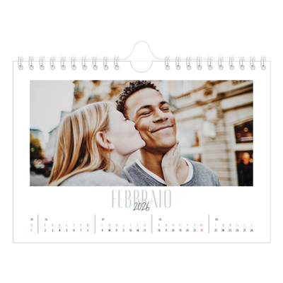 Calendario fotografico A5 — Tipografia mista [Febbraio]