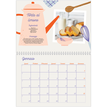 Calendario A4 Doppio — Un anno di ricette