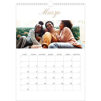 Calendario A3 verticale — Scatole con strisce fotografiche [Marzo]