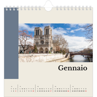 Calendari quadrati — Vedute del mondo [Gennaio]