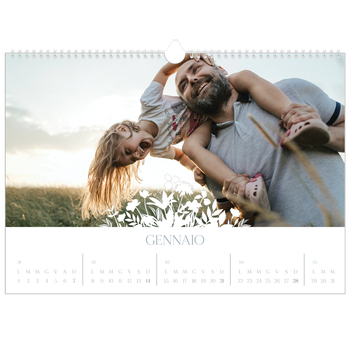 Calendario Fotografico A3 Orizzontale — Motivo floreale