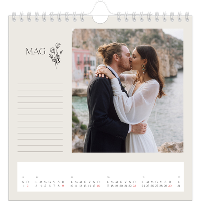 Calendari quadrati — Iniziali in fiore [Maggio]