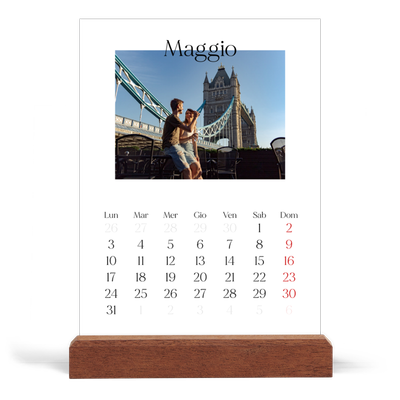 Calendario con supporto in legno verticale  — Il mio diario di viaggio [copertina]