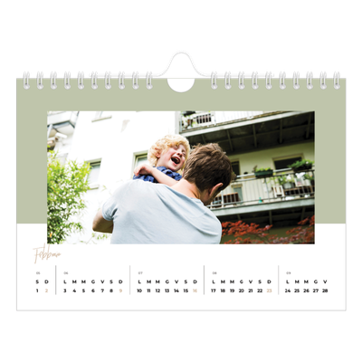 Calendario fotografico A5 — Cornici terrose [Febbraio]
