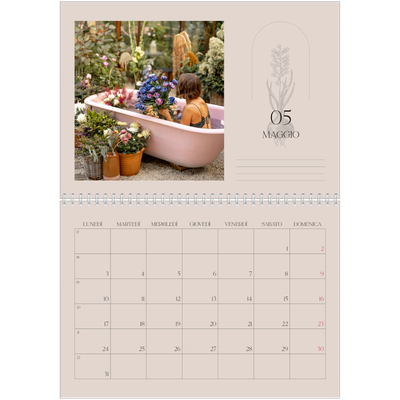 Calendario A4 Doppio — Batanico semplice [Maggio]